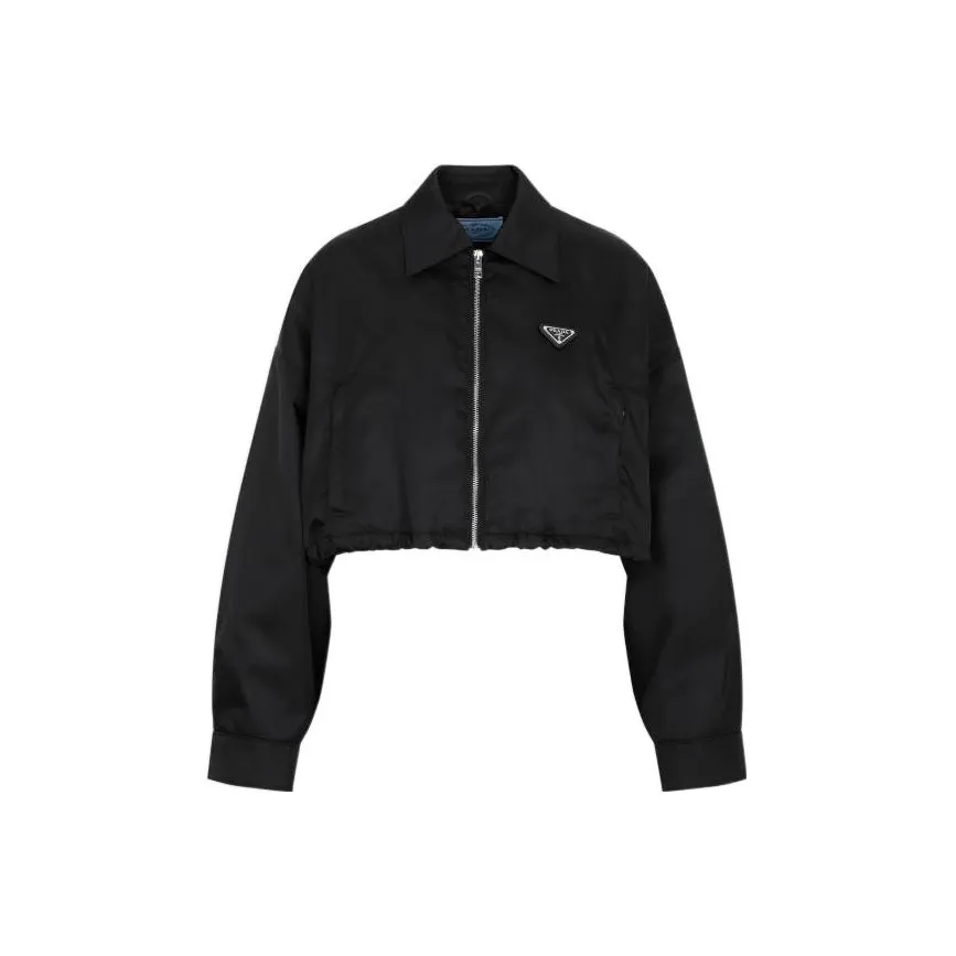 PRADA Cropped Bomber Jacket Black
