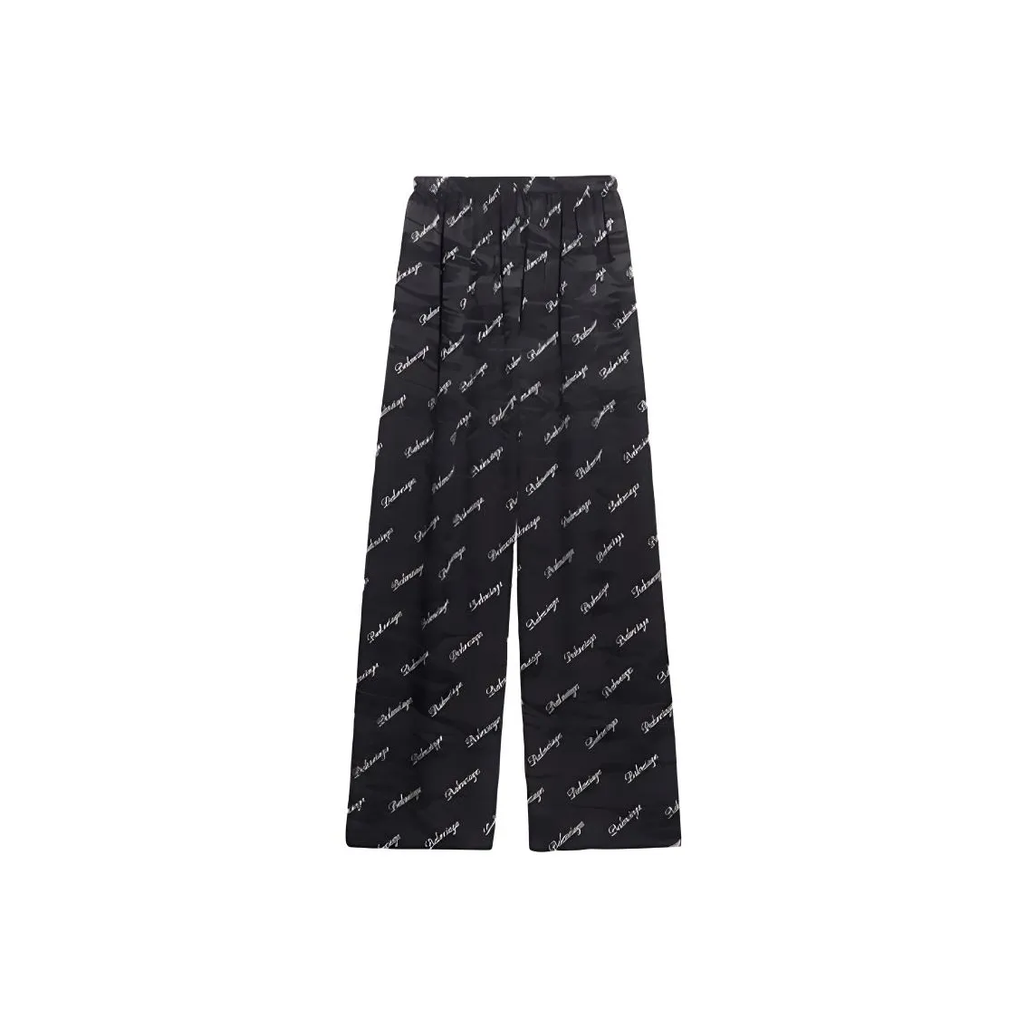 Balenciaga Oblique Logo Silk Trousers 'Black/White'