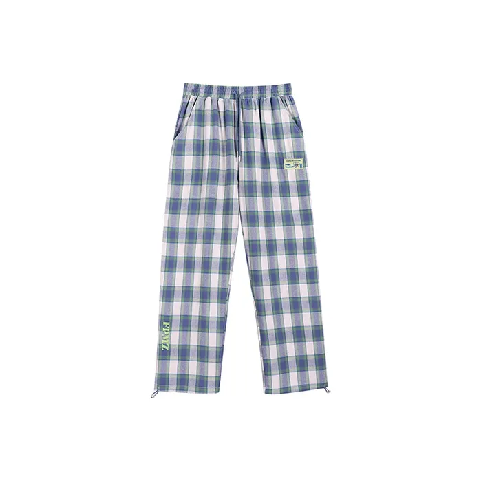 FPMZ Casual Pants Unisex Blue Plaid