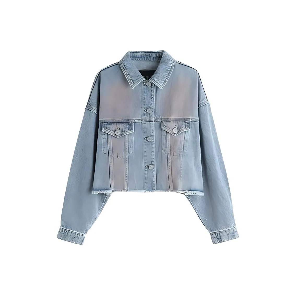 LALABOBO Denim Jacket Women's Medium Blue White ЛАЛАБОБО Деним Куртка Женская Средняя Синие Белый