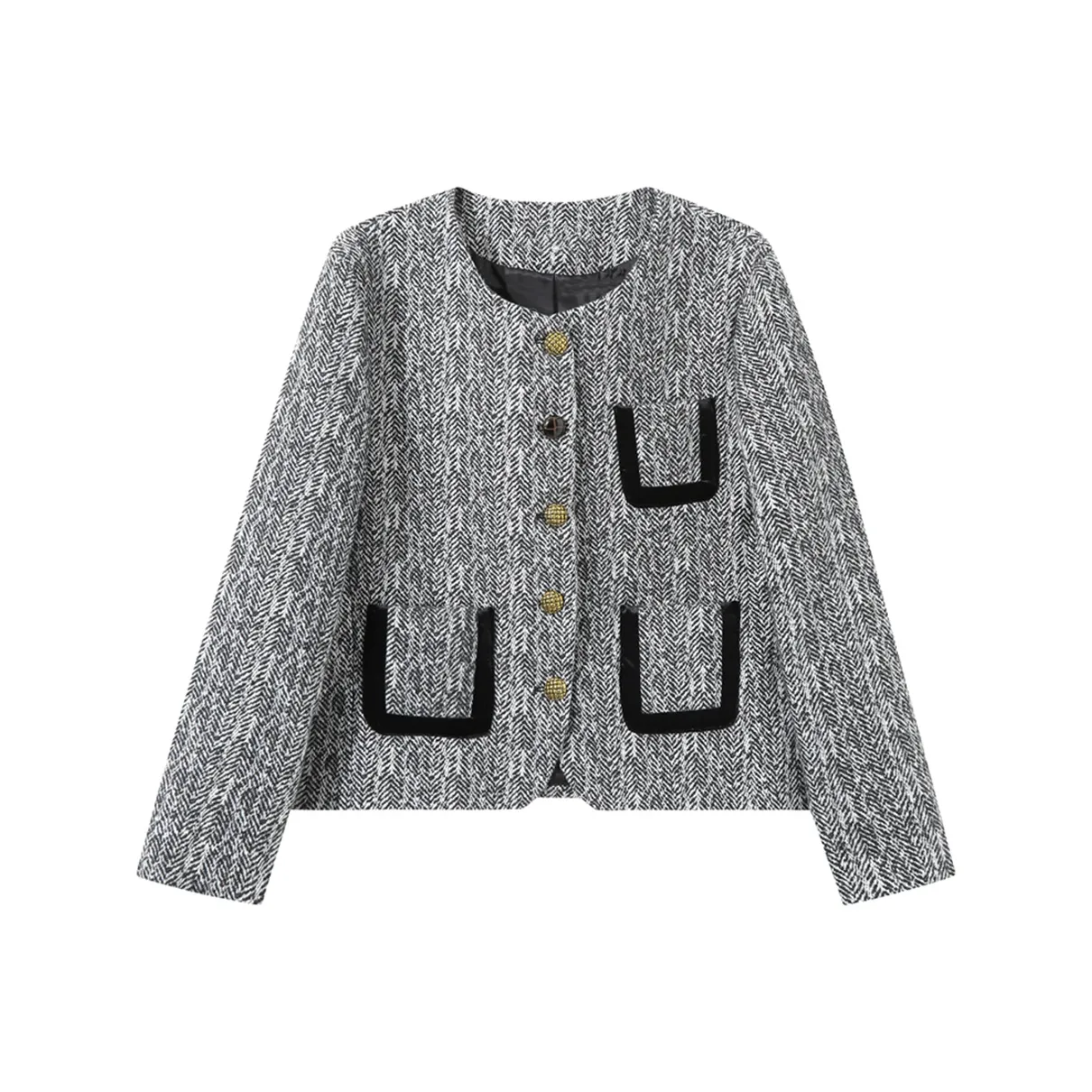 PAZZO Cropped Jacket Women's Christmas Tree Pattern