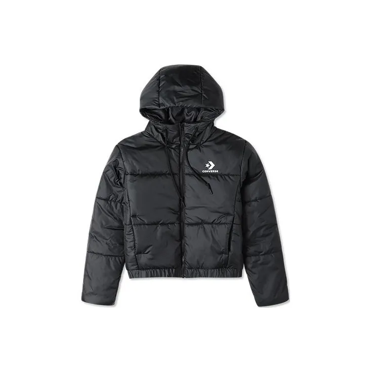 Конверс Хлопковый пуховик женский черный