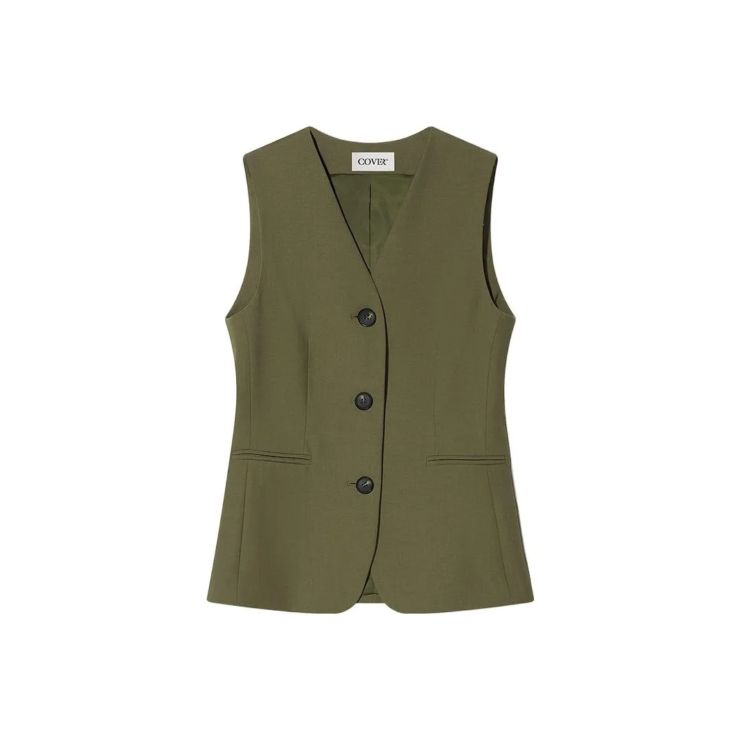 COVERINS Жилет Женский Оливково-зеленый