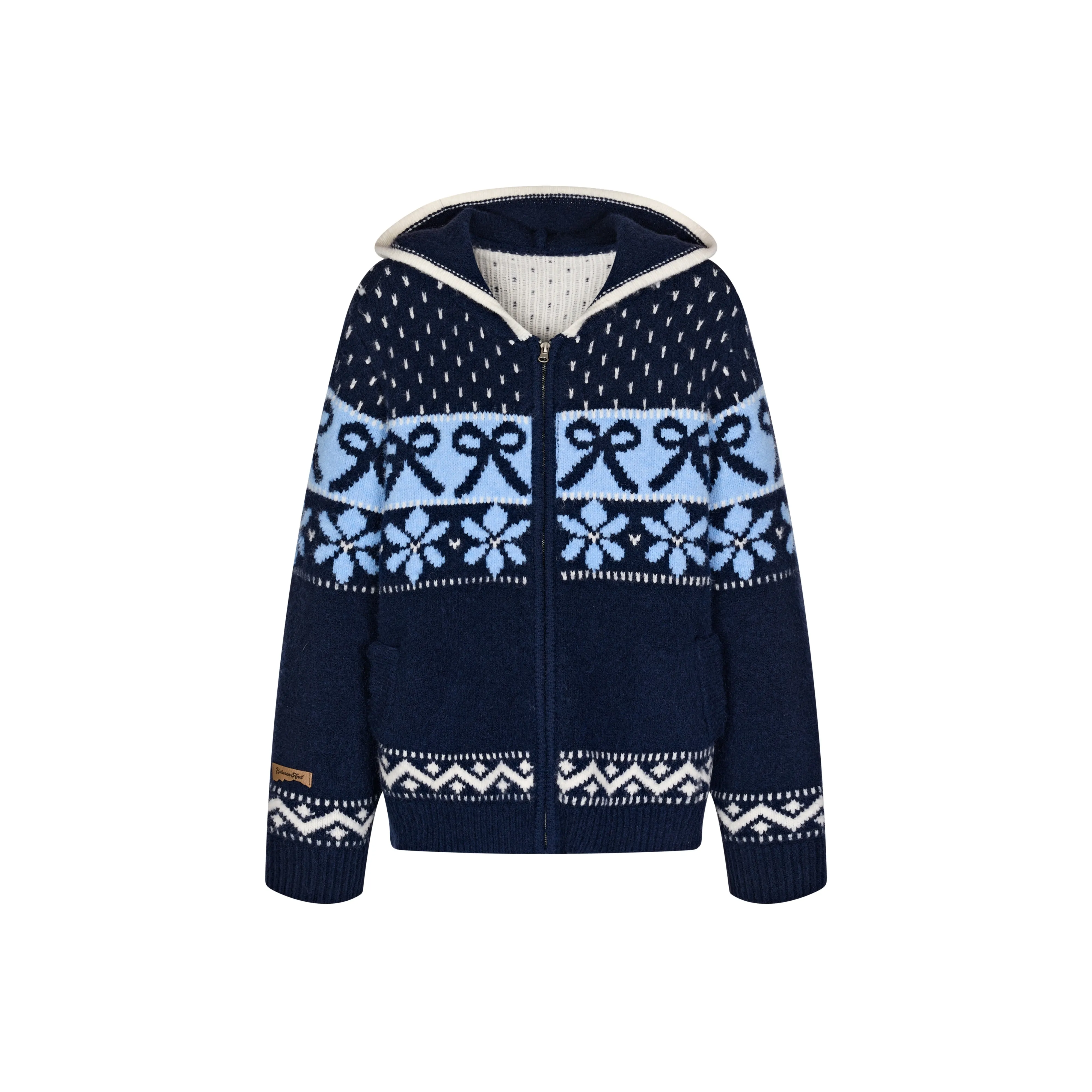 BETWEENAND Cropped Coats Women's Navy Blue