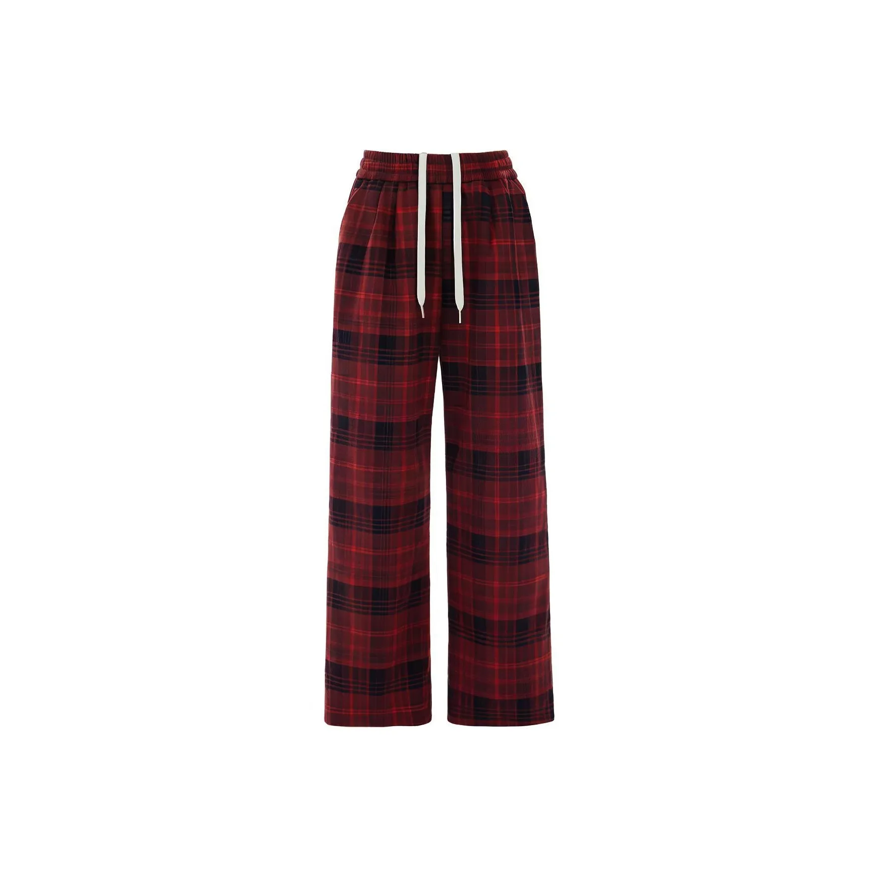 Jenna Chun Casual Pants Women's Red Plaid