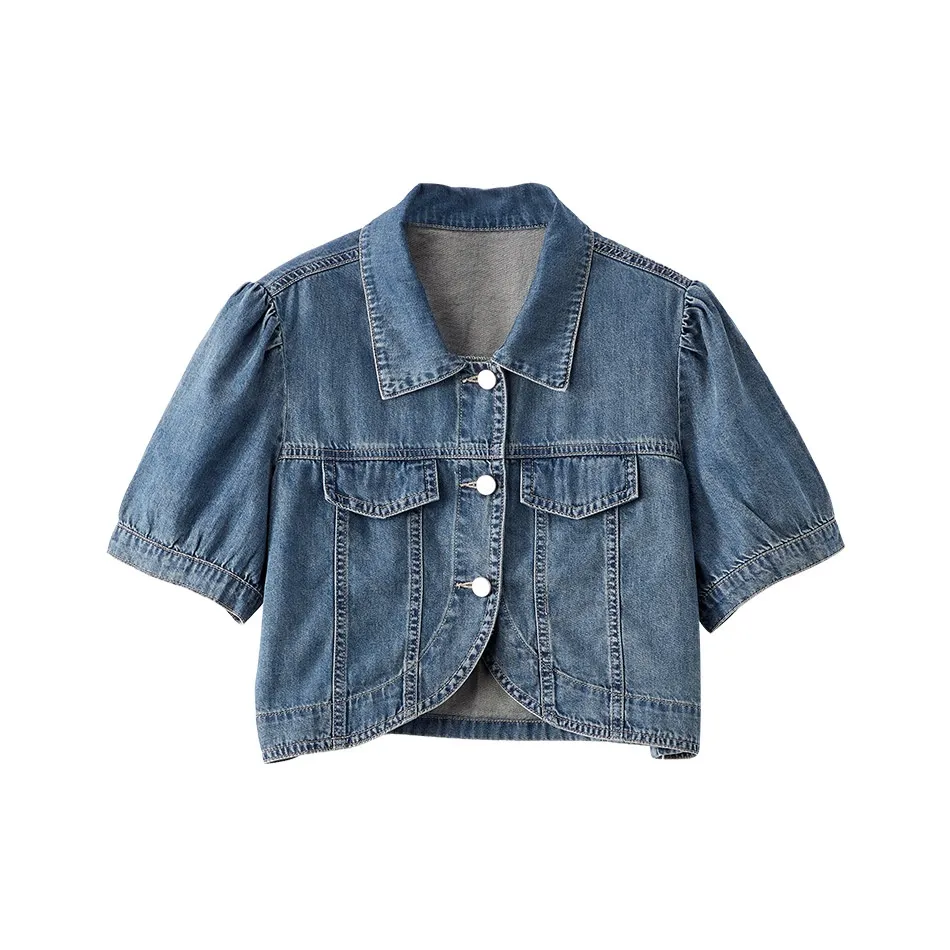 XIANGYING Denim Jacket Women's Blue