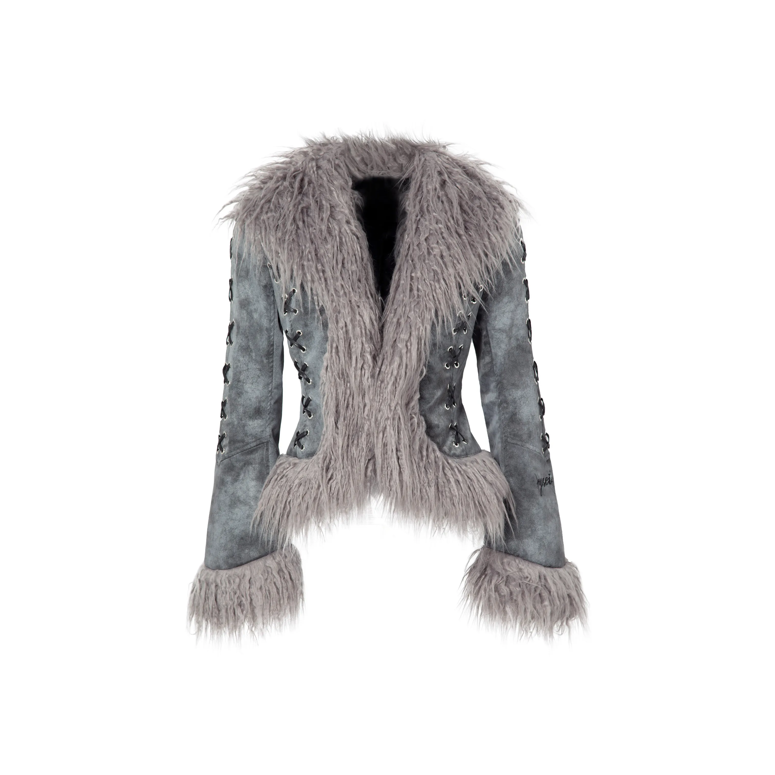 JYOSEI Градиентный Утолщенный Куртка Зимний Женский Серый