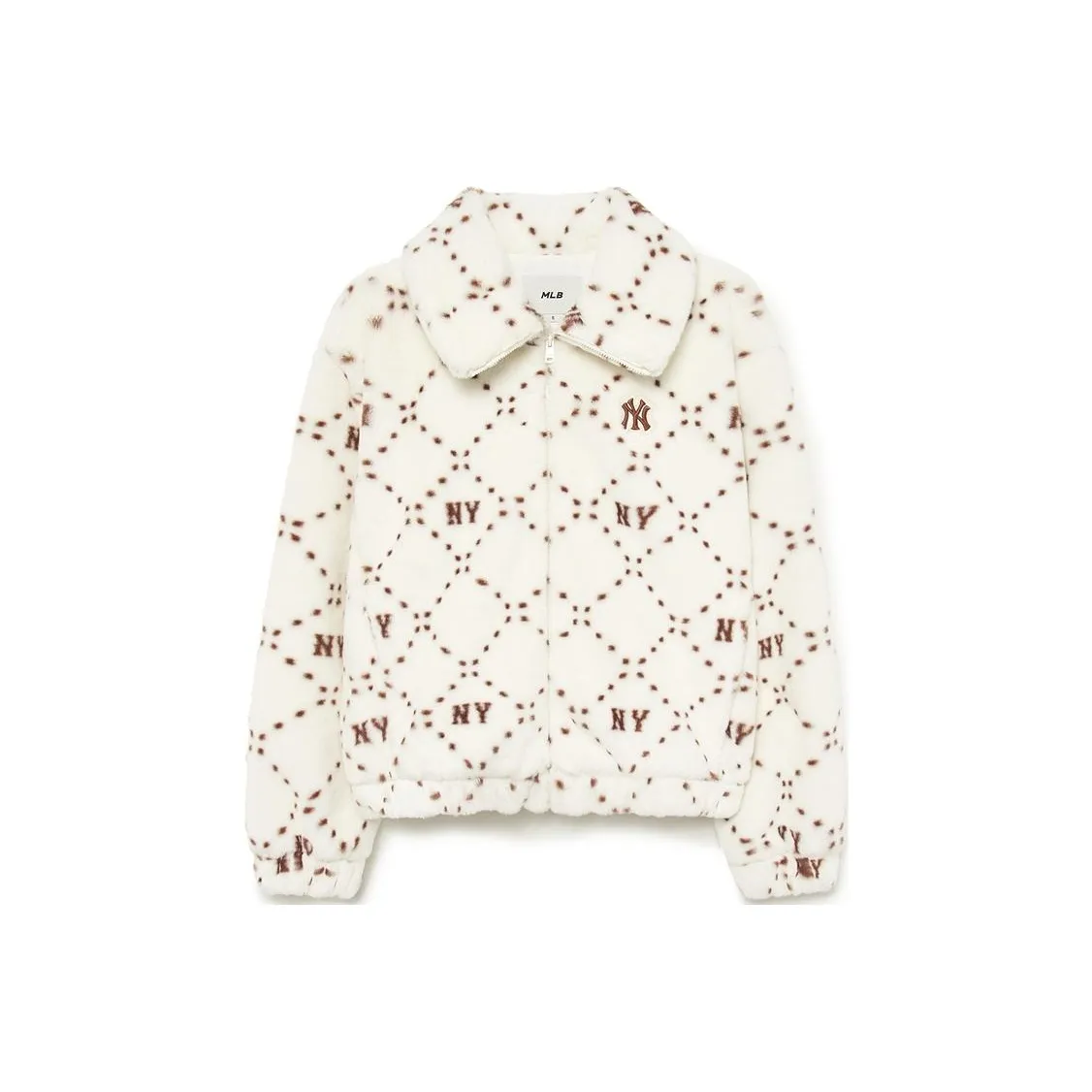 Mlb Base Logo Бархат Feel Куртка Женская Белая