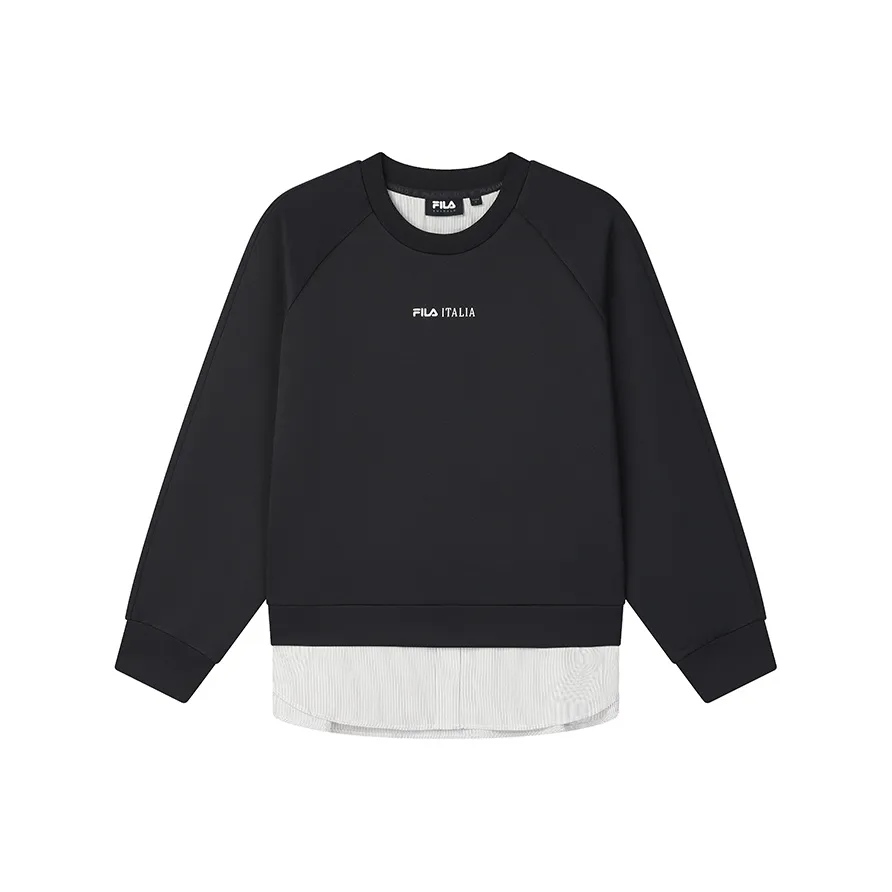 FILA Knitted Fabric Hoodies Women's Jet Black