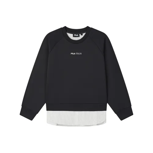 FILA Глубокий черный + Свободный покрой Женские свитшоты