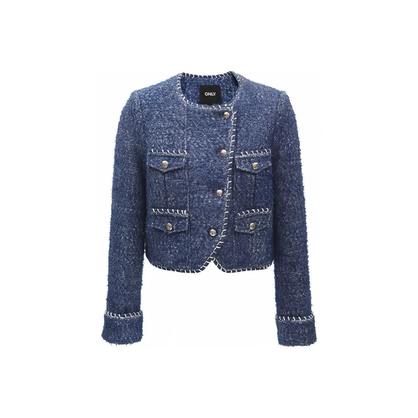 Only J36 810 Промытый деним синий Женское короткое пальто