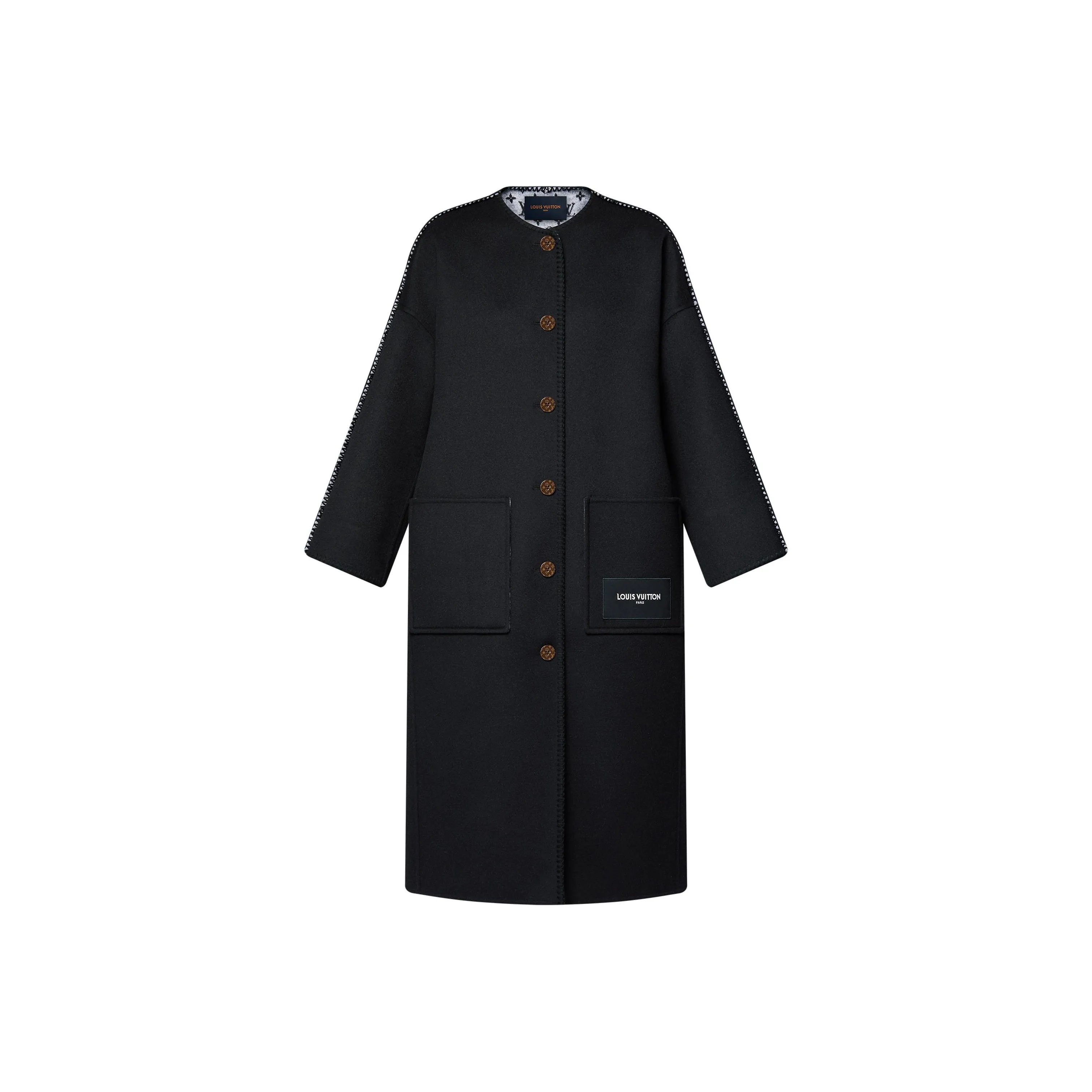 Lv Double Face Blanket Stitch Coat