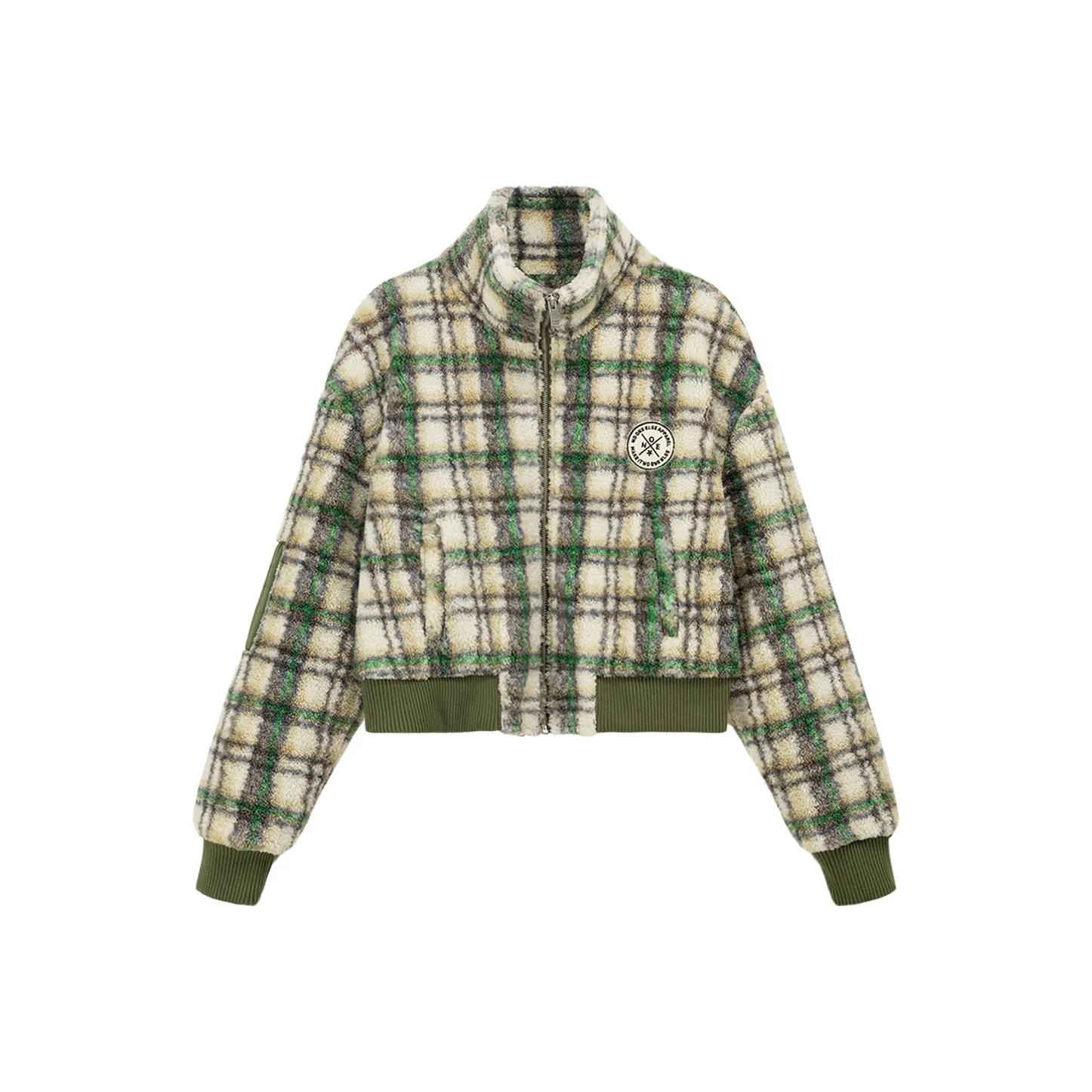 NO ONE ELSE Зеленая клетка Женские меховые изделия