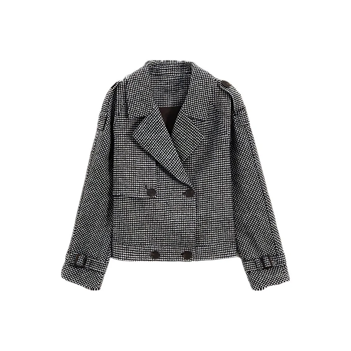 XWI Укороченная куртка женские узор "гусиная лапка"