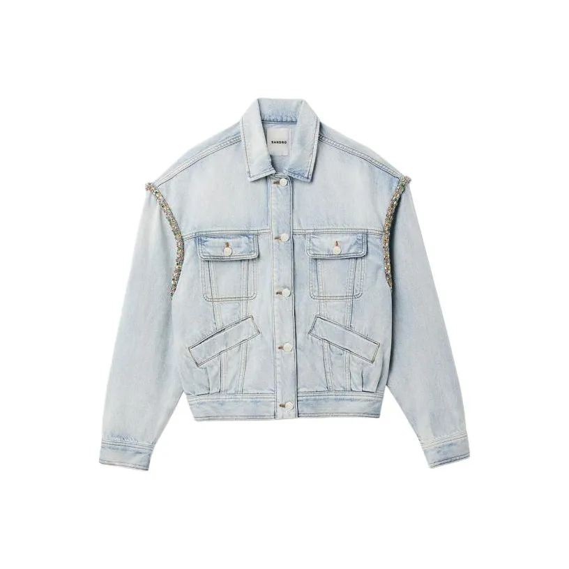 Sandro Denim Jackets Women's Light Denim Blue