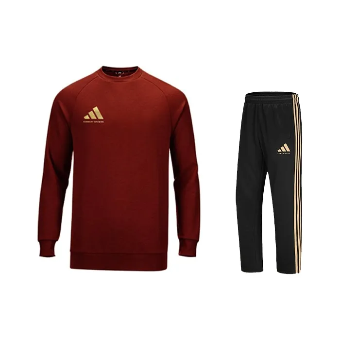 Adidas Повседневная Спортивная Одежда Унисекс Комплект Красный Золото + Черный Золото