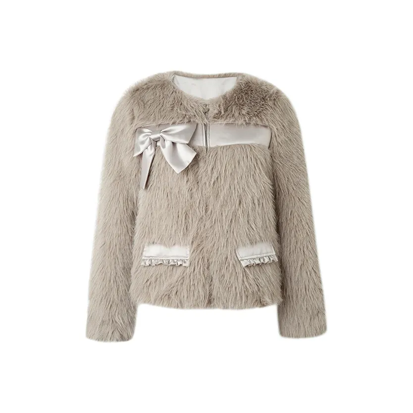 AooRaa Коричневый Женские меховые изделия