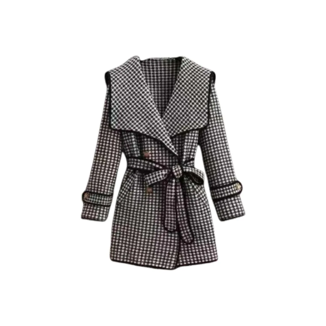 TASTILY Куртка Женская Черная Белая Клетка