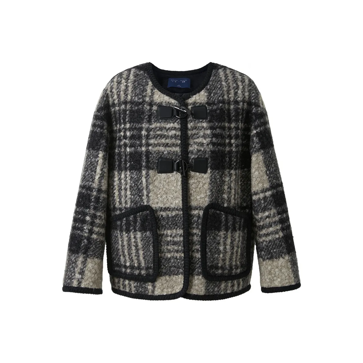 3COLOUR Пальто Женское Тихий Серый В клетку