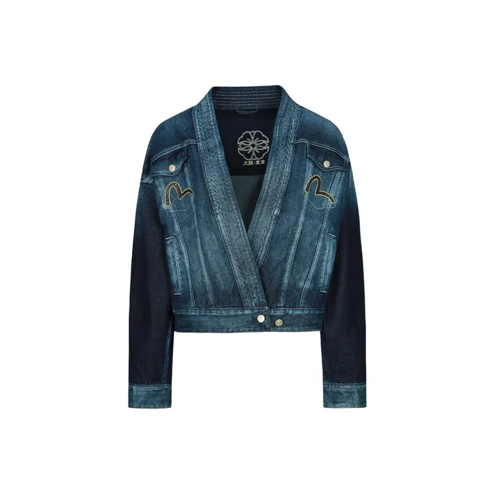 EVISU Denim graphic Jackets Women's Denim Blue
