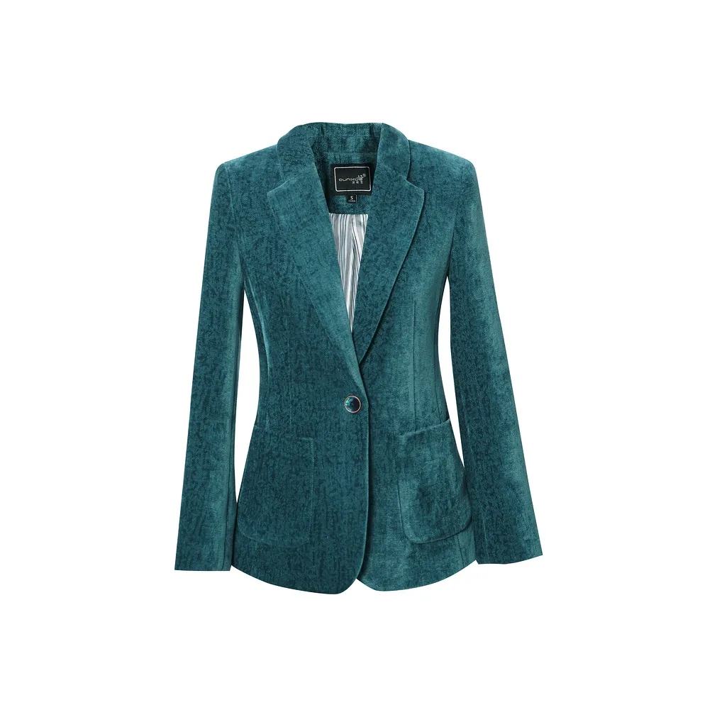 OUNIXUE Бирюзовый Женские Офисные Костюмы