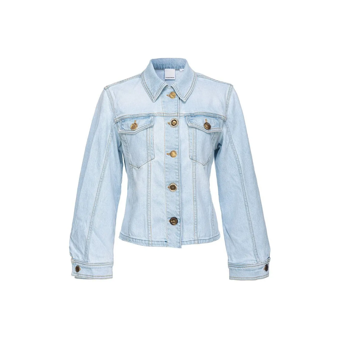 PINKO SS24 Denim Jacket Women's Light Blue
