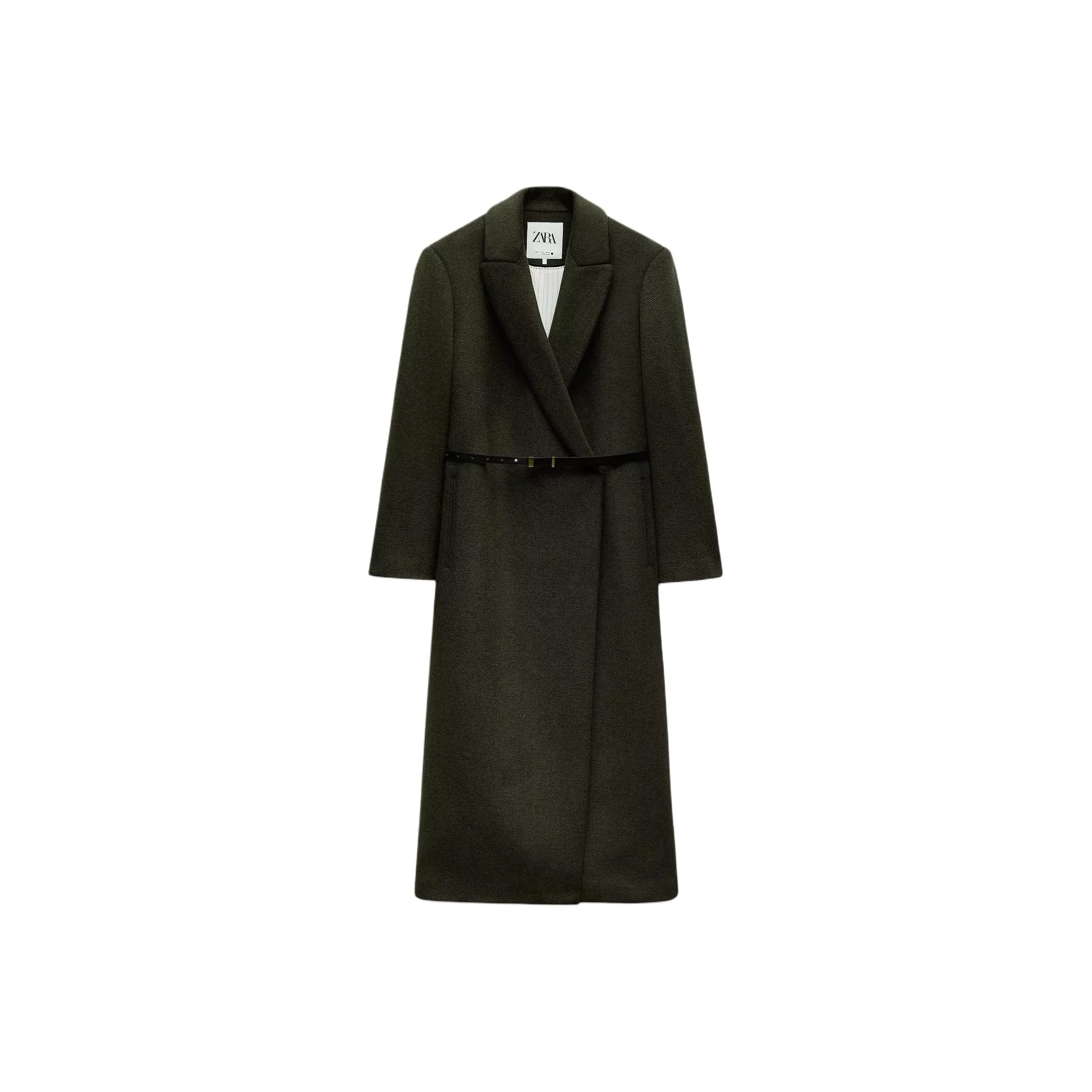 ZARA ZW Series Coats Women's Dark Khaki