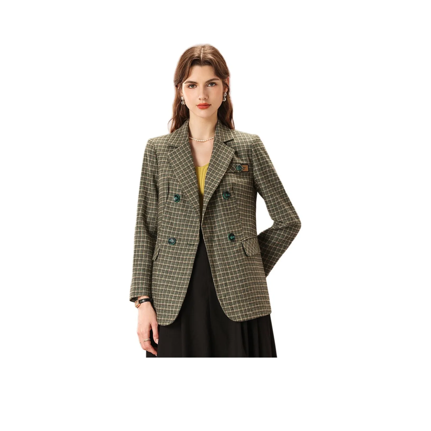 FENHONGMALI Бизнес-костюм женский зеленый