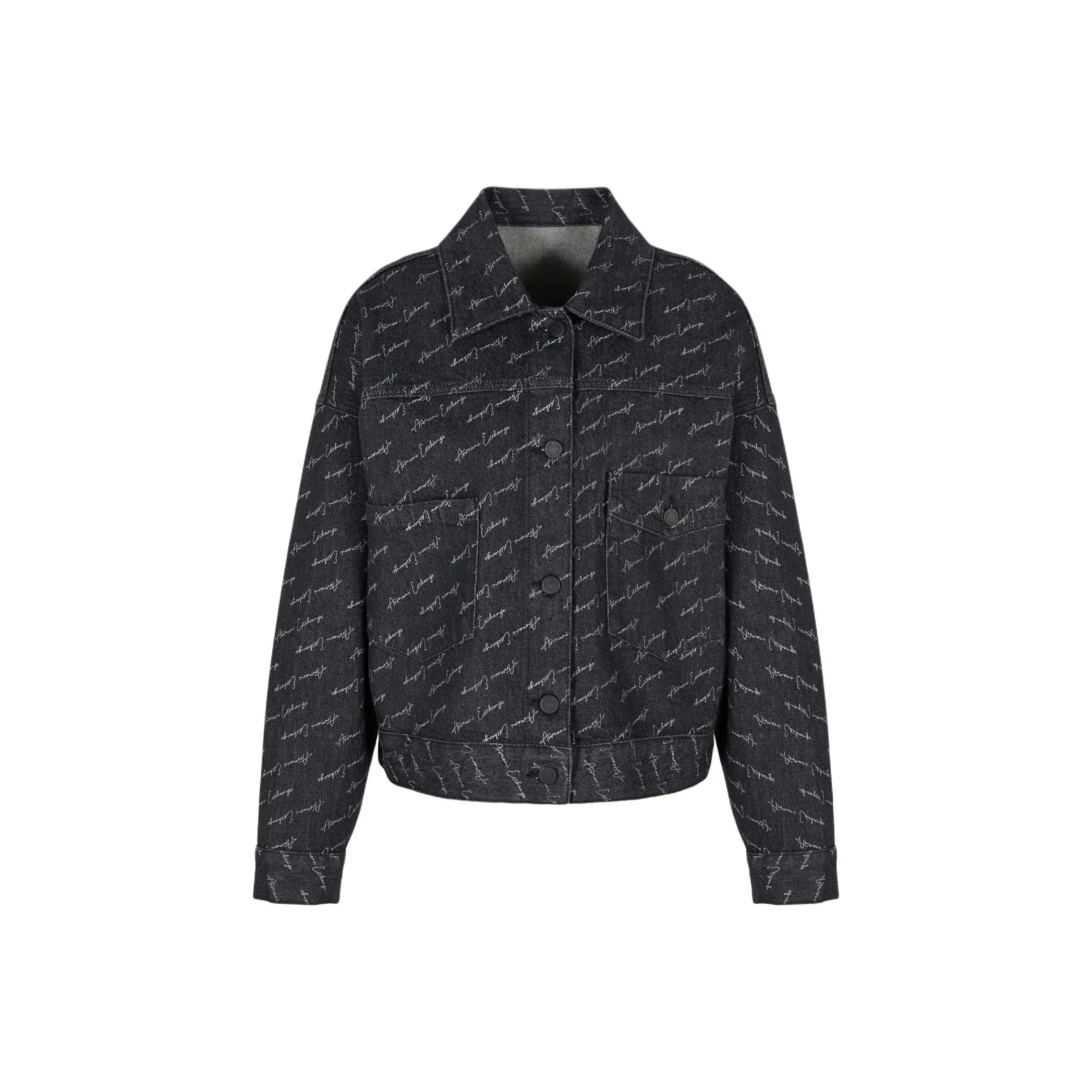 ARMANI EXCHANGE SS24 Denim Jacket Women's Black