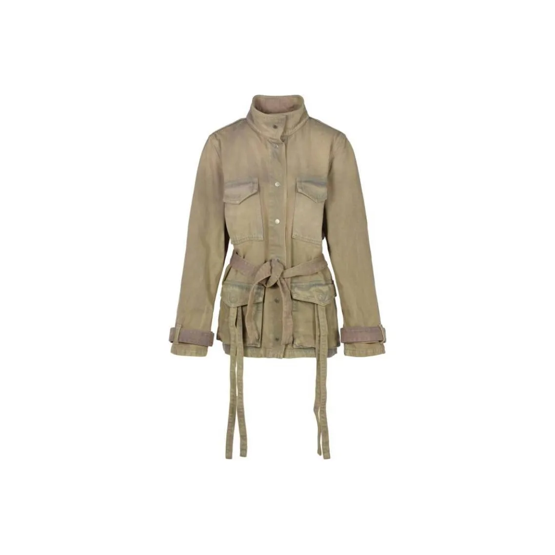 OFF WHITE Dyed Denim Cargo Field Jacket Brown