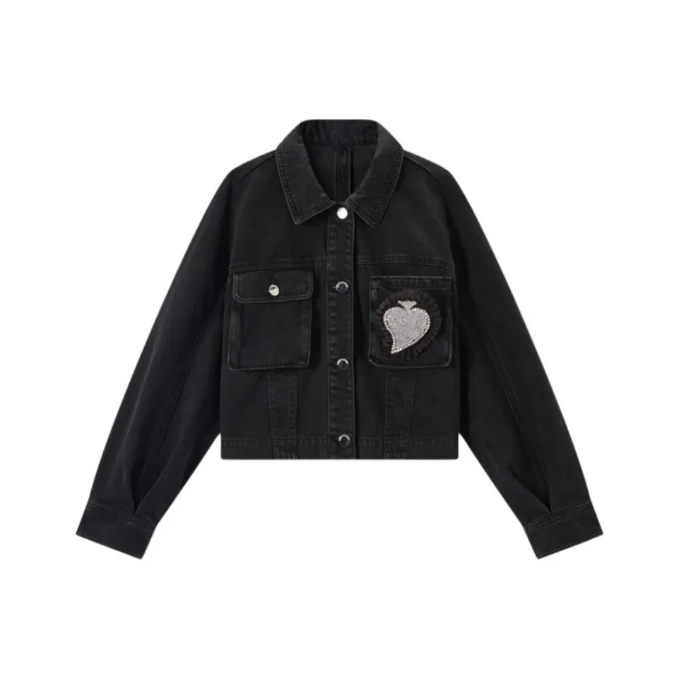 EICHITOO Denim Jacket Women's Black