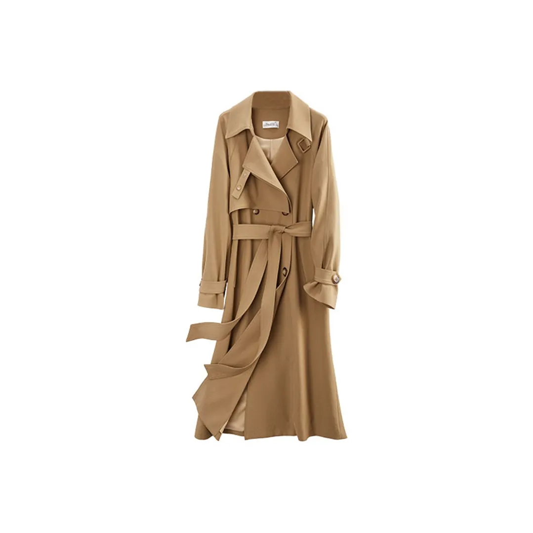 A paradise for awakening Trench Coats Women's Coffee