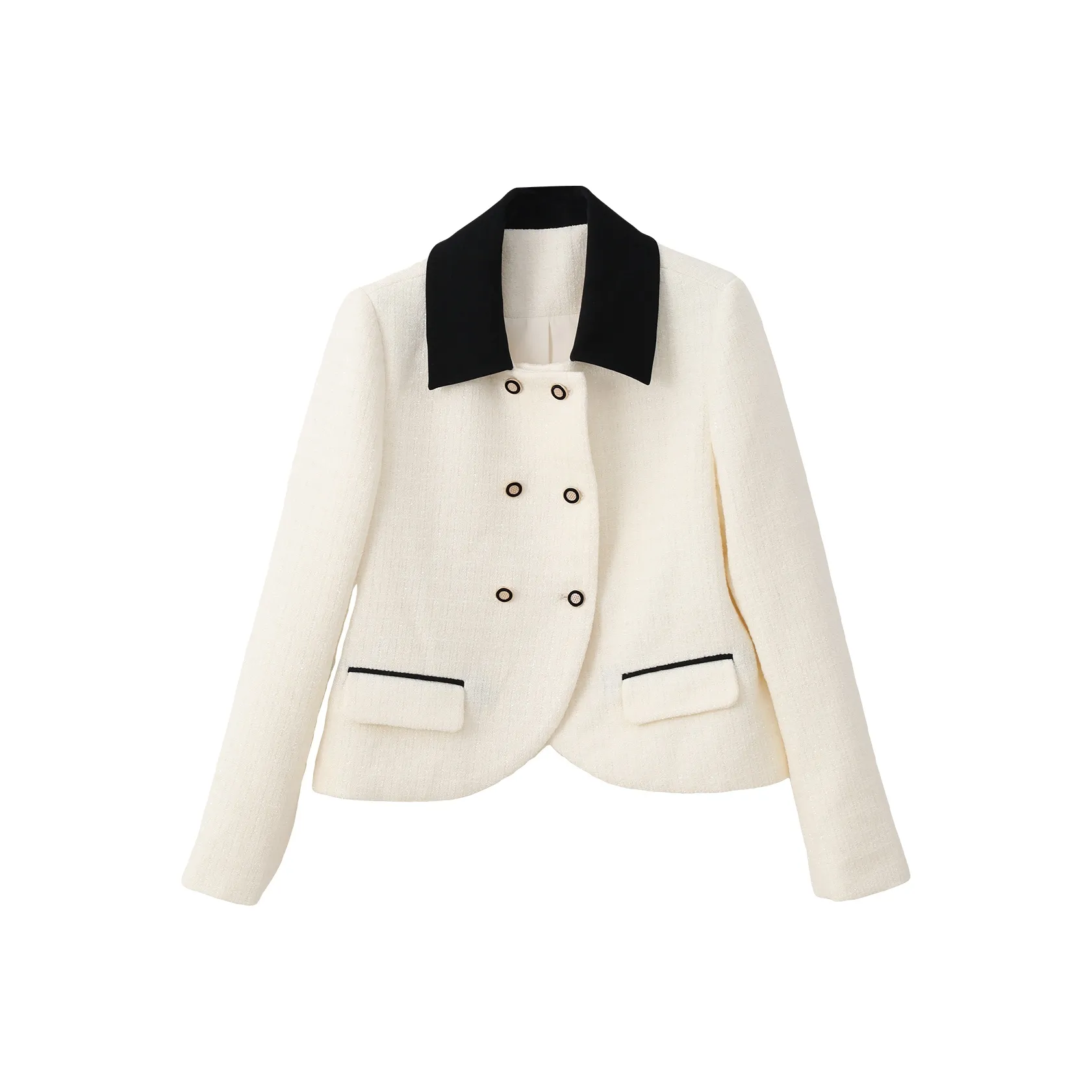 VIMLY Cropped Coat Women's Apricot VIMLY Укороченное пальто женское абрикосового цвета