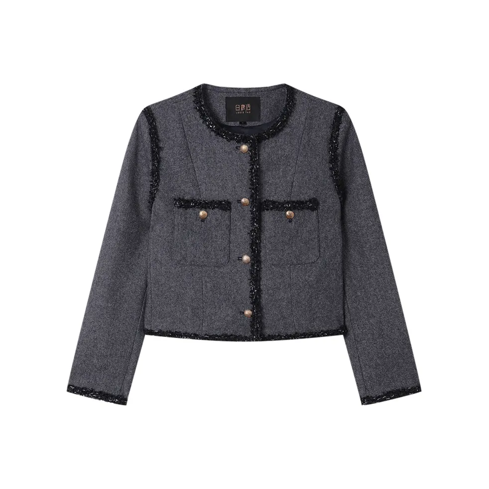 LOUISY AO Темно-синий Женское короткое пальто