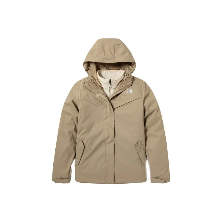 THE NORTH FACE Outdoor Hiking Waterproof And Breathable Windbreaker Jacket Women's Khaki