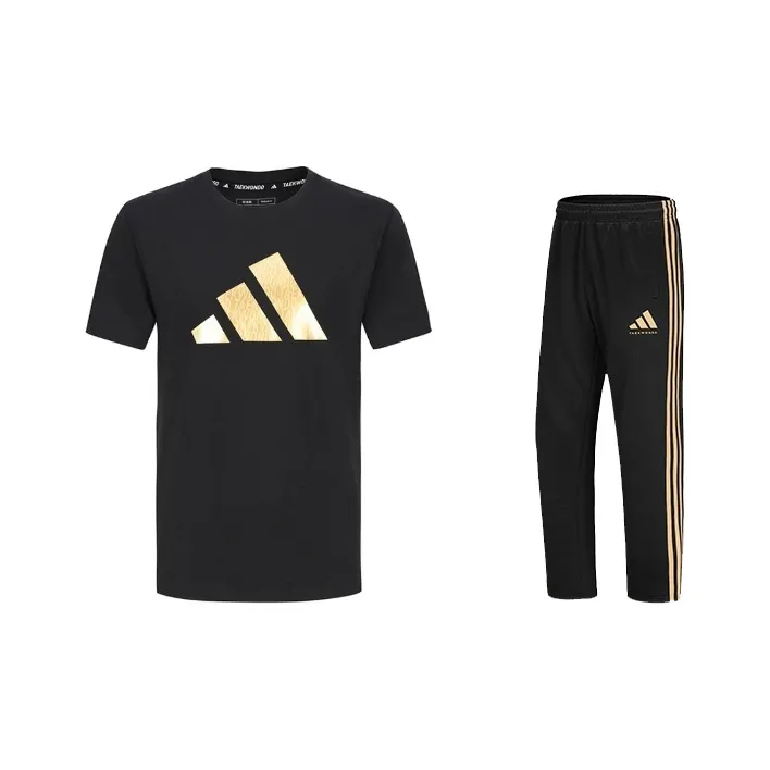 Adidas Taekwondo Повседневная Спортивная Одежда Унисекс Черный Золото