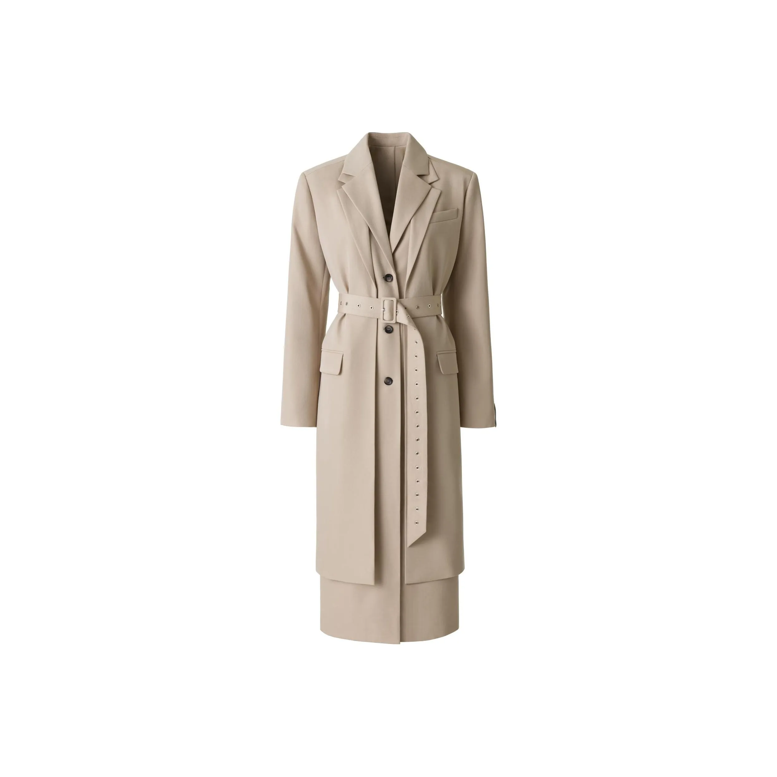 Rokh H&M Wool Blend Double Layered Coat Beige