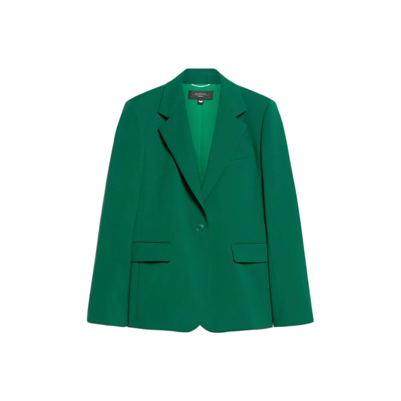 WEEKEND MaxMara Natural Stretch Wool Blazer Business Suit Coat Women's Green