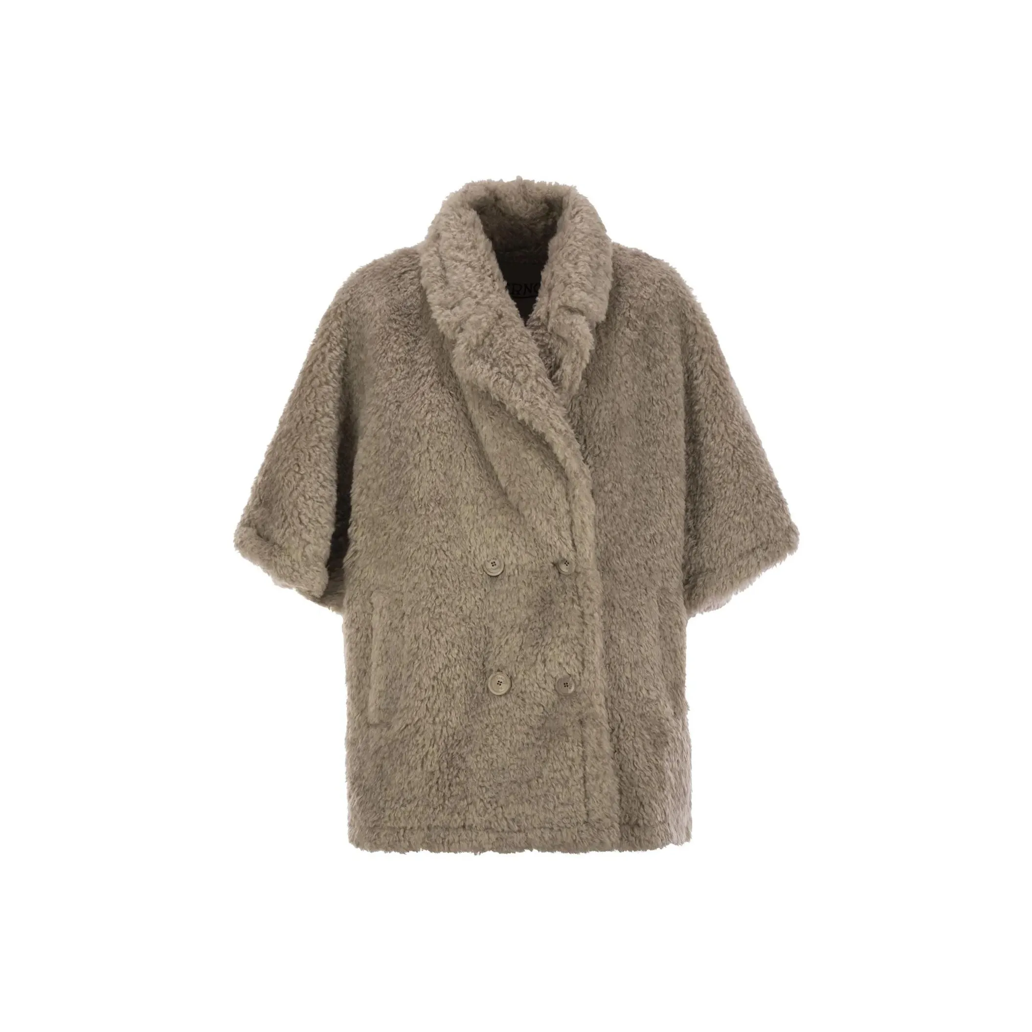 HERNO Double Breasted Faux Shearling Jacket