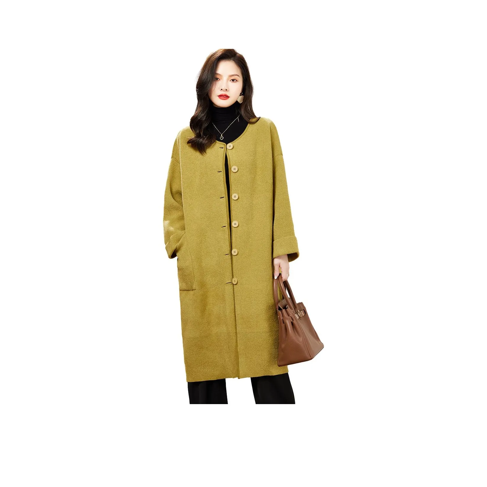 CARBAMMI Пальто Женское Горчично-желтое