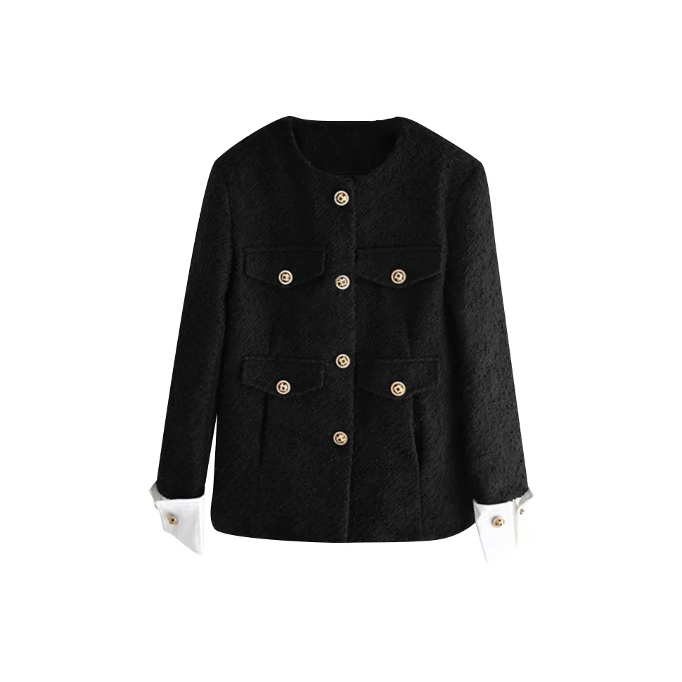 PAZZO Премиум CHANEL Inspired Пальто Женское Черное