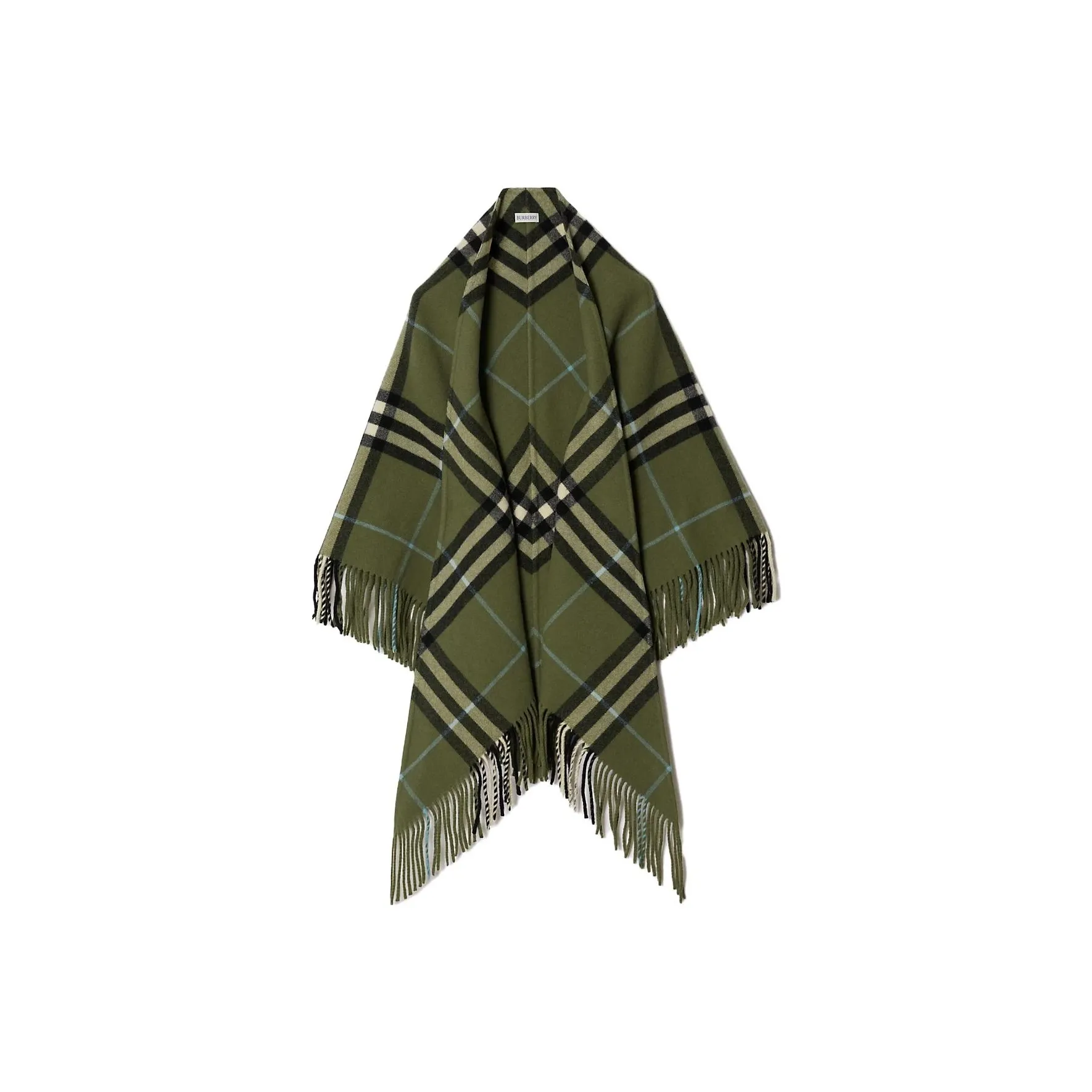 Burberry Vintage Checked Fringed Cape