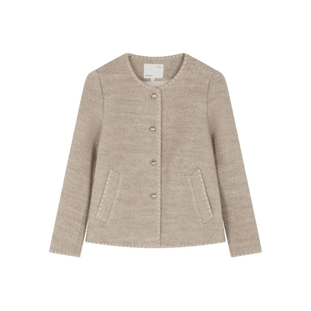IHIMI Cropped Coat Women's Oat Beige