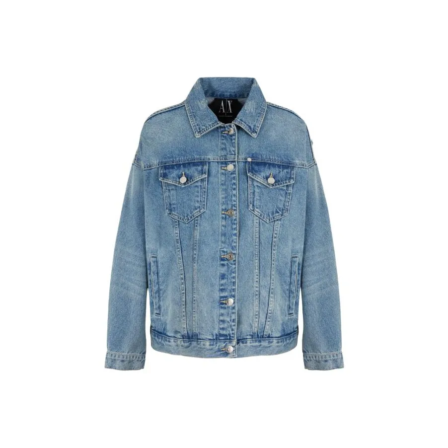 ARMANI EXCHANGEAE SS24 Denim Jacket Women's Blue