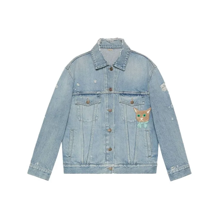 GUCCI Denim Jackets Women's Blue