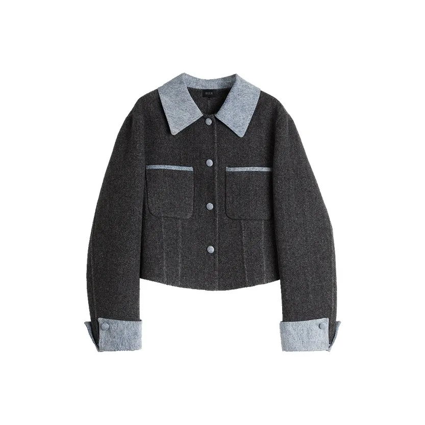 ELLE Средне-серый Женское Пальто