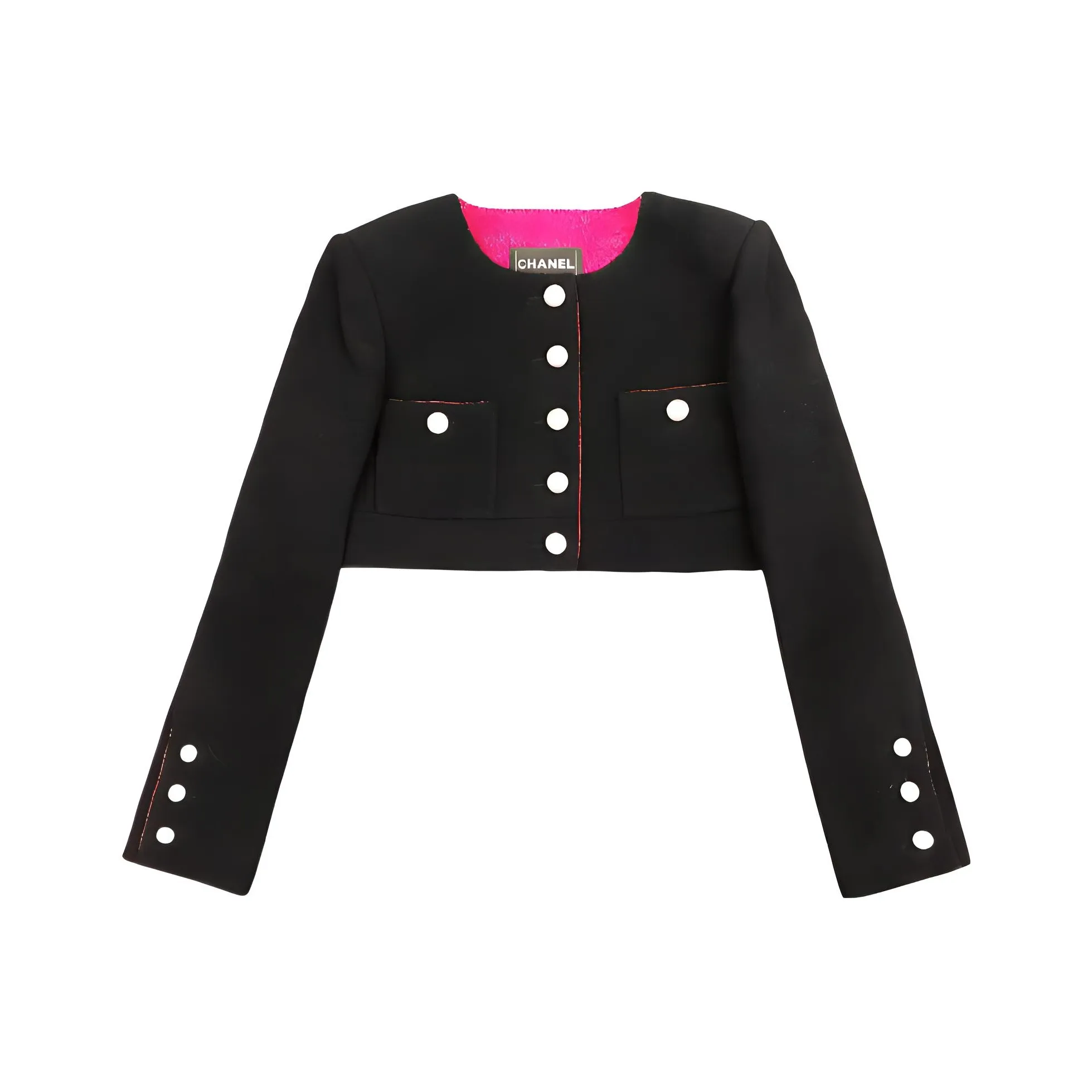 CHANEL Cropped Coats Women's Black