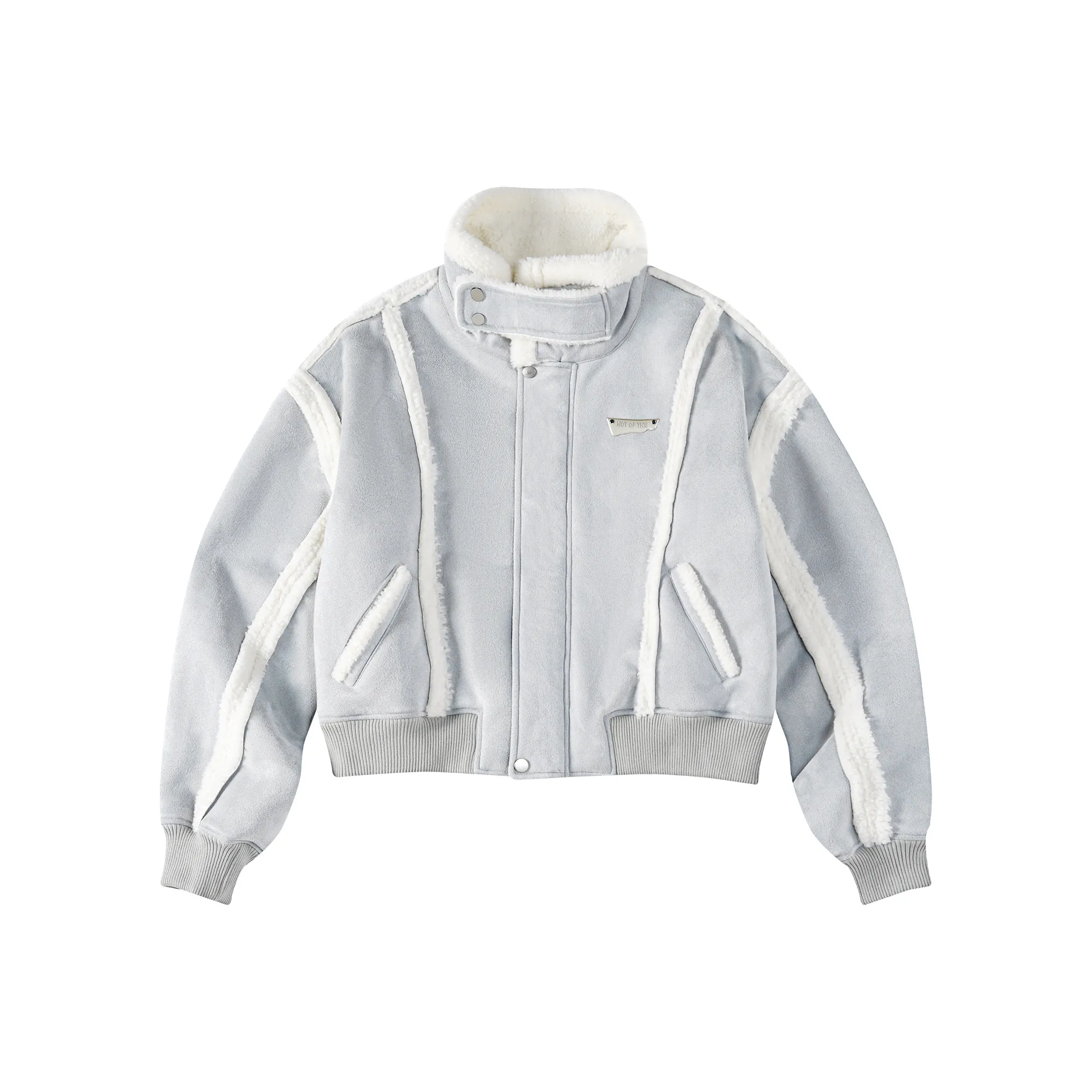 Umoumo Серое Женское Короткое Пальто