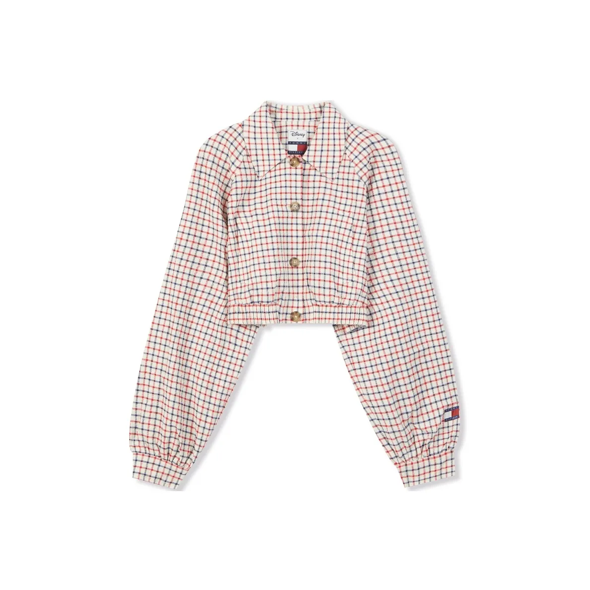 Tommy Hilfiger Tommy Hilfiger x Disney Co Branded SERIES Красный белый синий Клетчатый DW5 Женские Короткие пальто