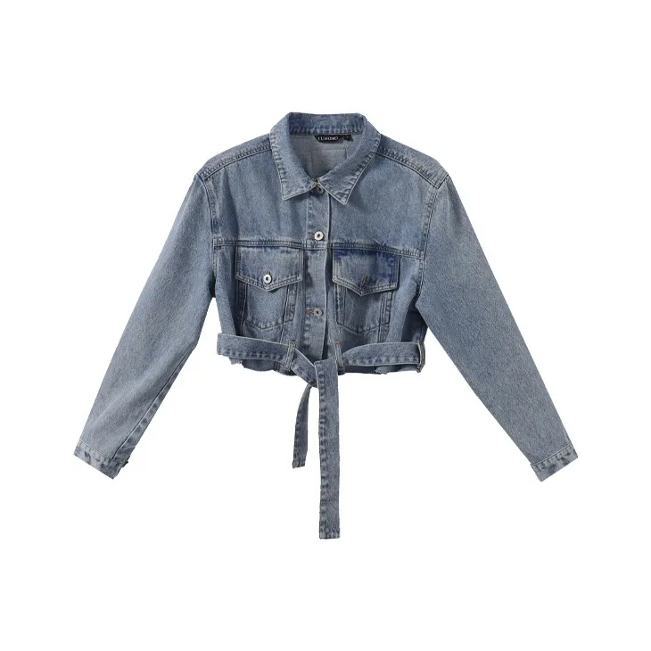 YUMOMO STAR Джинсовый синий Женские джинсовые куртки